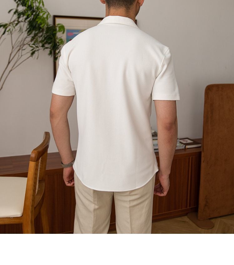 Men's Premium Knit Cuban Collar Shirt