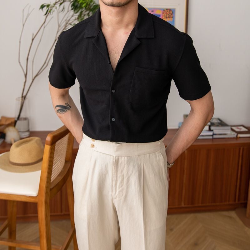 Men's Premium Knit Cuban Collar Shirt