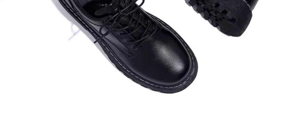 Chunky Platform Lug Sole Derby Shoes - Black Leather Oxfords