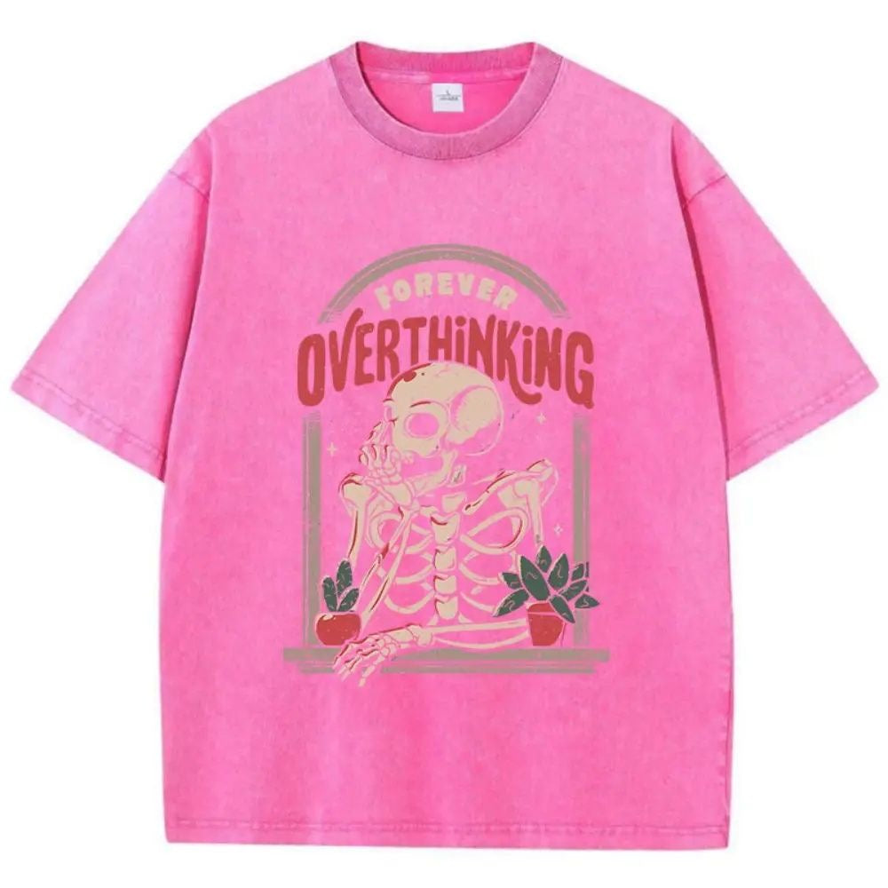 Oversized "Forever Overthinking"  T-Shirt - Vintage Wash
