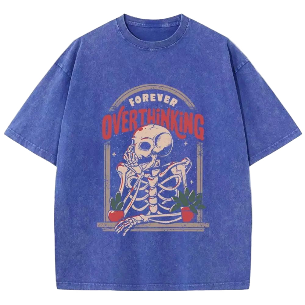 Oversized "Forever Overthinking"  T-Shirt - Vintage Wash