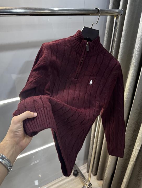 Men's Classic Cable Knit Quarter-Zip Sweater