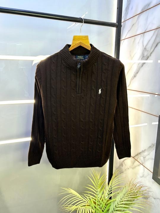 Men's Classic Cable Knit Quarter-Zip Sweater