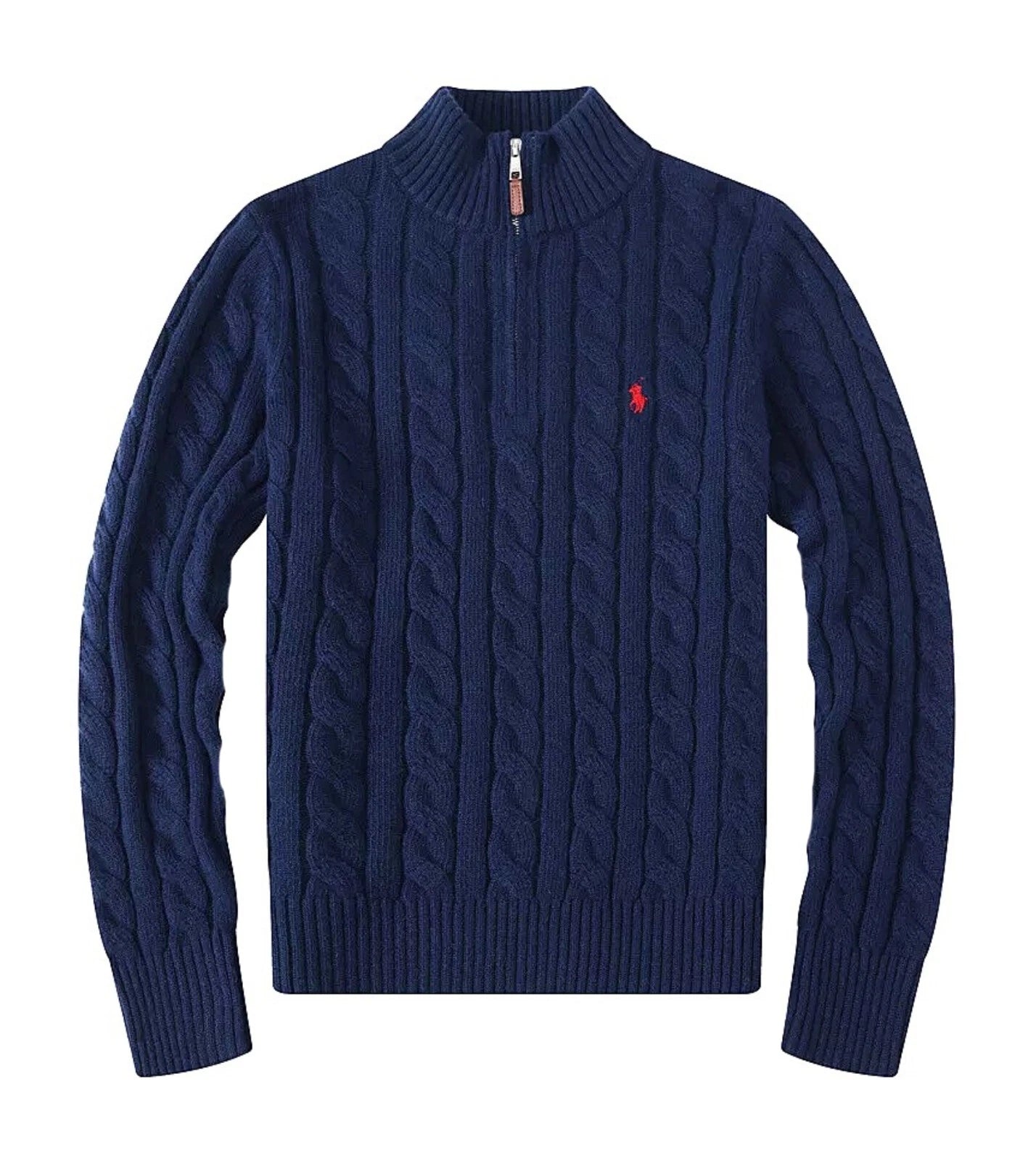 Men's Classic Cable Knit Quarter-Zip Sweater